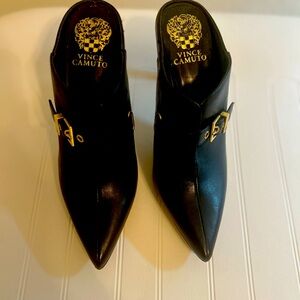 Vince Camuto Black Leather Women's Shoes